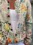 Floral Crew Neck Casual Cardigan