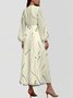 Abstract Polka Dots V Neck Sexy Puff Sleeve Regular Fit Dress