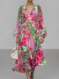 Gradient Pattern Puff Sleeve Semi Formal Dress