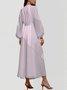 Puff Sleeve Geometric Regular Fit Semi Formal Dress