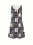 Cotton Regular Fit Colorblock Casual Dress With No