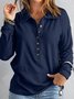 Solid Color Knitted Sweater Simple Women's Single-breasted Lapel Long-sleeved Loose Casual Bottoming Sweatshirt