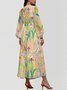 Semi Formal Regular Fit Puff Sleeve V Neck Floral Dress