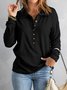 Solid Color Knitted Sweater Simple Women's Single-breasted Lapel Long-sleeved Loose Casual Bottoming Sweatshirt