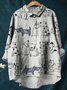 Women's Long Sleeve Shirt Spring/Fall Color1 Floral Split Joint Shawl Collar Daily Going Out Casual Top