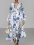 Floral Semi Formal Regular Fit Puff Sleeve Dress