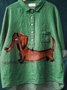 Women's Long Sleeve Shirt Spring/Fall Color1 Floral Split Joint Shawl Collar Daily Going Out Casual Top