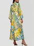 Gradient Pattern Puff Sleeve Semi Formal Dress