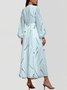 Abstract Polka Dots V Neck Sexy Puff Sleeve Regular Fit Dress