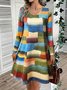 Geometric Casual Dress With No