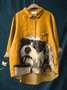 Women's Long Sleeve Shirt Spring/Fall Color1 Floral Split Joint Shawl Collar Daily Going Out Casual Top