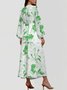 Floral Semi Formal Regular Fit Puff Sleeve Dress