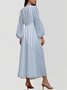 Puff Sleeve Geometric Regular Fit Semi Formal Dress