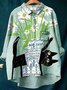 Women's Long Sleeve Shirt Spring/Fall Color1 Floral Split Joint Shawl Collar Daily Going Out Casual Top