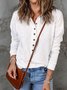 Solid Color Knitted Sweater Simple Women's Single-breasted Lapel Long-sleeved Loose Casual Bottoming Sweatshirt