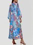 Gradient Pattern Puff Sleeve Semi Formal Dress