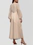 Puff Sleeve Geometric Regular Fit Semi Formal Dress