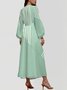 Puff Sleeve Geometric Regular Fit Semi Formal Dress