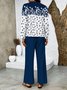 Square Neck Gradient Pattern Simple Loose Two-Piece Set