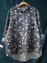 Women's Long Sleeve Shirt Spring/Fall Color1 Floral Split Joint Shawl Collar Daily Going Out Casual Top