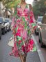Gradient Pattern Puff Sleeve Semi Formal Dress