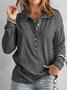 Solid Color Knitted Sweater Simple Women's Single-breasted Lapel Long-sleeved Loose Casual Bottoming Sweatshirt