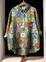 Women's Long Sleeve Shirt Spring/Fall Color1 Floral Split Joint Shawl Collar Daily Going Out Casual Top