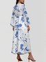 Floral Semi Formal Regular Fit Puff Sleeve Dress