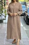 Cotton Casual Plain Regular Fit Dress With No
