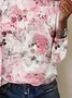 Women Simple Ombre Spring/Fall Daily Loose Jersey Long Sleeve Regular Regular T-shirts