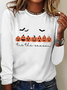 Holiday Round Neck Long Sleeve Halloween Letter Print T-Shirt