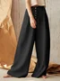 Women's  Elastic Waist H-Line Wide Leg Pants Daily Going Out Pants Khaki Casual Split Joint Plain Spring/Fall Pants