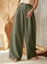Women's  Elastic Waist H-Line Wide Leg Pants Daily Going Out Pants Khaki Casual Split Joint Plain Spring/Fall Pants