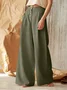 Women's  Elastic Waist H-Line Wide Leg Pants Daily Going Out Pants Khaki Casual Split Joint Plain Spring/Fall Pants