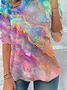Women's Long Sleeve T-shirt Spring/Fall As Picture Abstract Printing Jersey Crew Neck Daily Going Out Casual Top