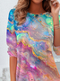 Women's Long Sleeve T-shirt Spring/Fall As Picture Abstract Printing Jersey Crew Neck Daily Going Out Casual Top