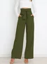 Women's  Elastic Waist H-Line Wide Leg Pants Daily Going Out Pants White Casual Split Joint Plain Spring/Fall Pants