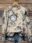 Casual Printing Floral Sweatshirt