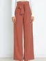 Women's  Elastic Waist H-Line Wide Leg Pants Daily Going Out Pants White Casual Split Joint Plain Spring/Fall Pants