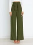 Women's  Elastic Waist H-Line Wide Leg Pants Daily Going Out Pants White Casual Split Joint Plain Spring/Fall Pants