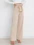 Women's  Elastic Waist H-Line Wide Leg Pants Daily Going Out Pants White Casual Split Joint Plain Spring/Fall Pants