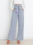 Women's  Elastic Waist H-Line Wide Leg Pants Daily Going Out Pants White Casual Split Joint Plain Spring/Fall Pants