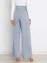 Women's  Elastic Waist H-Line Wide Leg Pants Daily Going Out Pants White Casual Split Joint Plain Spring/Fall Pants