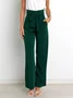 Women's  Elastic Waist H-Line Wide Leg Pants Daily Going Out Pants White Casual Split Joint Plain Spring/Fall Pants