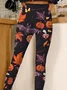 Halloween Women's Casual Slim Fit Leggings Pumpkin Pattern