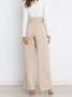 Women's  Elastic Waist H-Line Wide Leg Pants Daily Going Out Pants White Casual Split Joint Plain Spring/Fall Pants