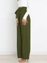 Women's  Elastic Waist H-Line Wide Leg Pants Daily Going Out Pants White Casual Split Joint Plain Spring/Fall Pants