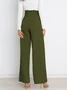 Women's  Elastic Waist H-Line Wide Leg Pants Daily Going Out Pants White Casual Split Joint Plain Spring/Fall Pants