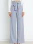 Women's  Elastic Waist H-Line Wide Leg Pants Daily Going Out Pants White Casual Split Joint Plain Spring/Fall Pants