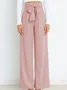 Women's  Elastic Waist H-Line Wide Leg Pants Daily Going Out Pants White Casual Split Joint Plain Spring/Fall Pants